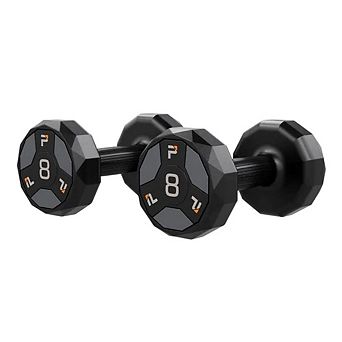 Power Systems 8 lb Urethane Cardio Dumbbells, Pair of Durable Fitness Dumbbells w/Ergomic Handles