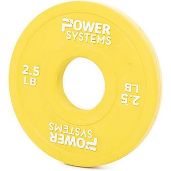 Power Systems 2.5 lb Rubber Training Bumper Plate, Durable Olympic Colored Weight Plate - Yellow