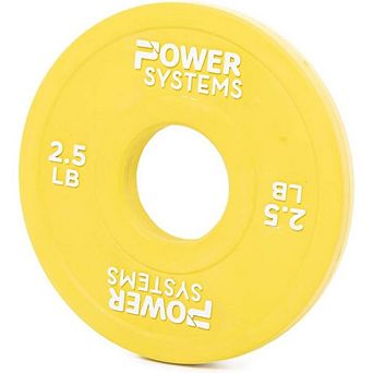 Power Systems 2.5 lb Rubber Training Bumper Plate, Durable Olympic Colored Weight Plate - Yellow