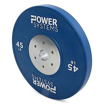Power Systems 45 lb Rubber Training Bumper Plate, Durable Olympic Colored Weight Plate - Blue
