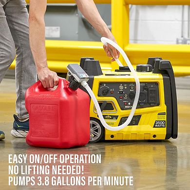 Deway Ultra Fast Can Fuel Transfer Pump, USB or Battery Powered with 51" Hose & 3 Adapters