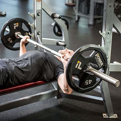 Power Systems Urethane Weight Plate (35 lb), Olympic Weight Plate with Durable Beveled Edges