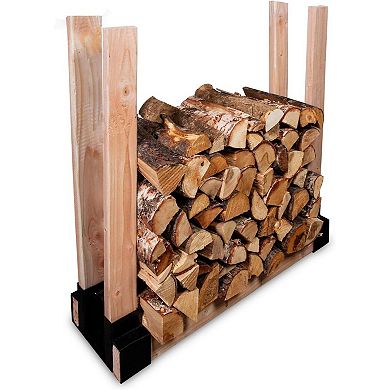 RightHand Adjustable Firewood Rack Brackets Kit, Indoor & Outdoor Firewood Rack, Durable Steel