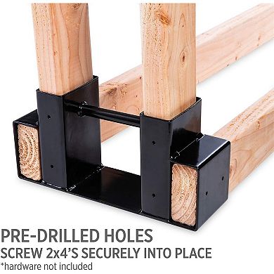 RightHand Adjustable Firewood Rack Brackets Kit, Indoor & Outdoor Firewood Rack, Durable Steel