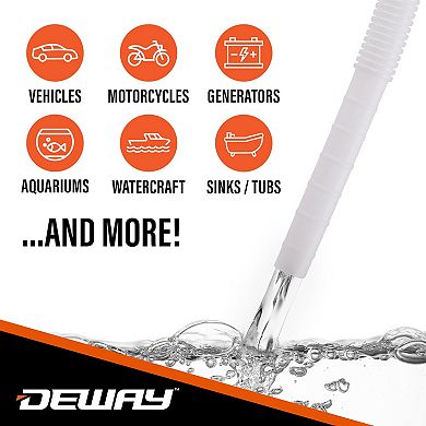 Deway Battery Powered Fuel Transfer Pump 39" Hose, Electric Portable Gasoline Siphon Pump, 2.6 GPM