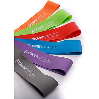 Power Systems 9" Mini Versa-Loop Exercise Bands  Portable Resistance Bands (6-Pack Kit)