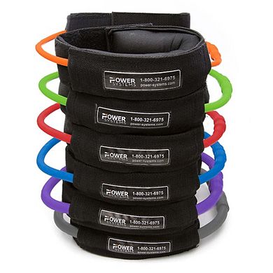 Power Systems Versa Cuff, 2 Padded Cuff with Resistance Tubes for Wrist & Ankle - Medium (8-16 lbs)