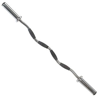 Power Systems Pro Olympic Curl Bar, 50" Chrome Weightlifting Curling Bar with 7.5" Sleeve
