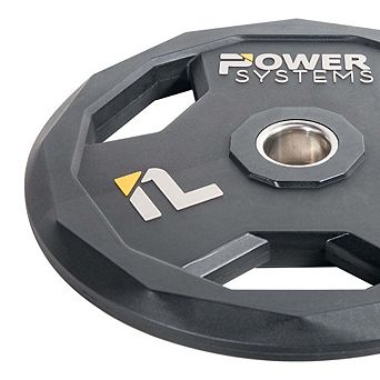 Power Systems Urethane Weight Plate (5 lb), Olympic Weight Plate with Durable Beveled Edges