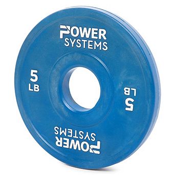 Power Systems 5 lb Rubber Training Bumper Plate, Durable Olympic Colored Weight Plate - Blue