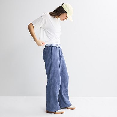 Juniors' SO® High Rise Double Gauze Pants