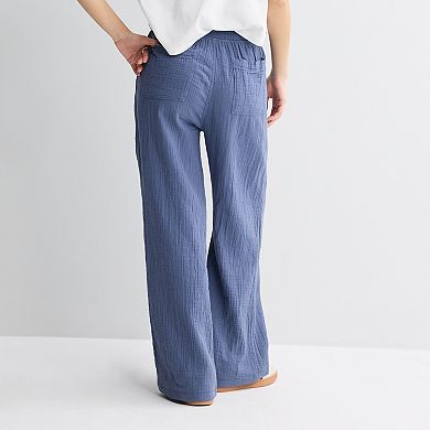 Juniors' SO® High Rise Double Gauze Pants