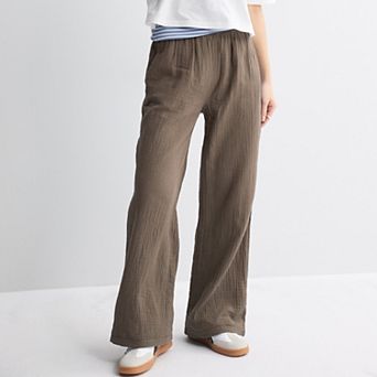 Juniors' SO® High Rise Double Gauze Pants