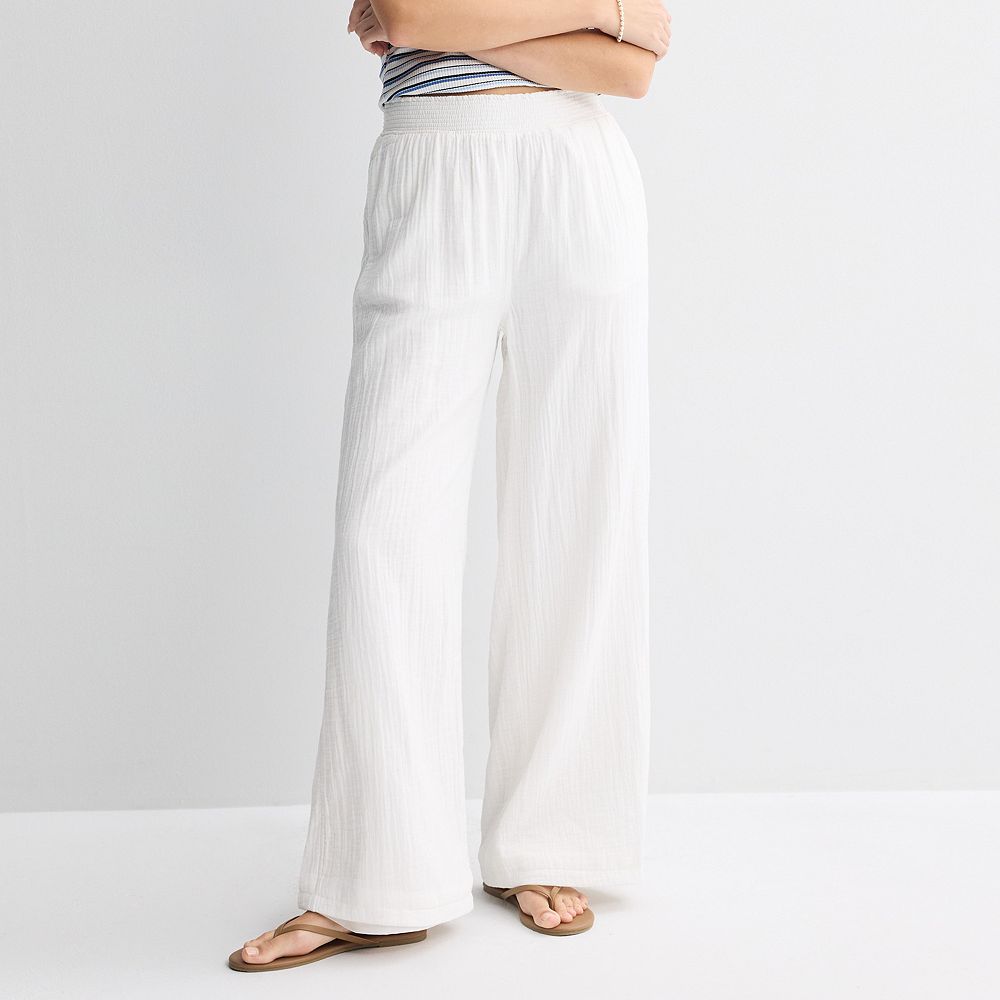 Juniors' SO® High Rise Double Gauze Pants