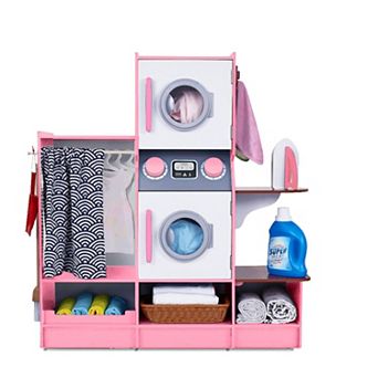 Lil’ Jumbl Kids Washer and Dryer Playset, Wooden Pretend Laundry Play Set for Kids