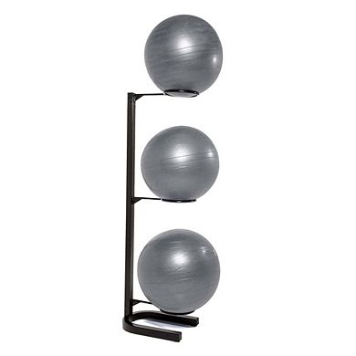 Power Systems Premium Stability Ball Rack, Tubular Steel Stand Holds 3 Exercise Balls