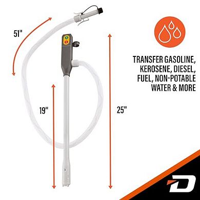 Deway Battery-Powered Stick Fuel Transfer Pump with Auto-Stop Nozzle and Beep Function