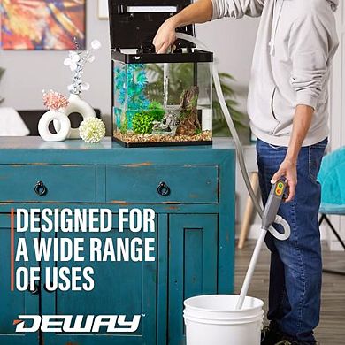 Deway Battery-Powered Stick Fuel Transfer Pump with Auto-Stop Nozzle and Beep Function