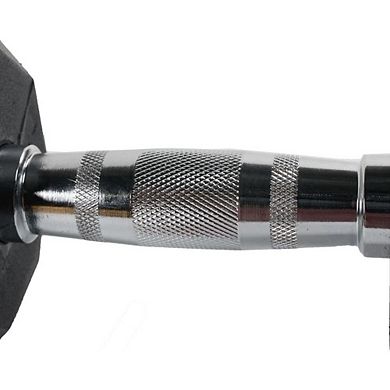 Power Systems Rubber Octagonal Dumbbell - 45lbs Rubber Coated Dumbbell Weight