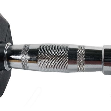 Power Systems Rubber Octagonal Dumbbells Set, Pair of 25 lbs Dumbbell Weights Set