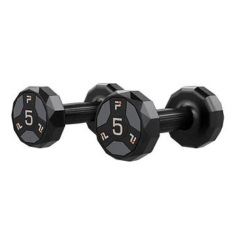 Power Systems 5 lb Urethane Cardio Dumbbells, Pair of Durable Fitness Dumbbells w/Ergomic Handles