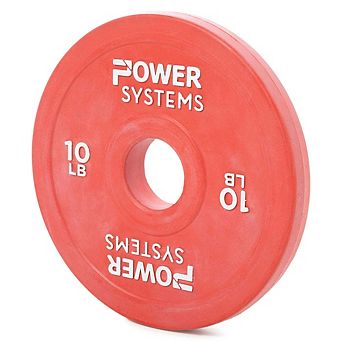 Power Systems 10 lb Rubber Training Bumper Plate, Durable Olympic Colored Weight Plate - Red