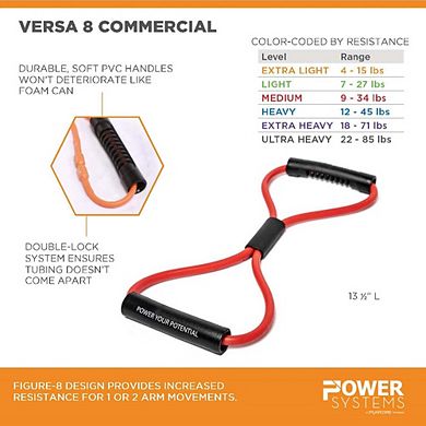 Power Systems Versa 8 Commercial Resistance Tube with Soft PVC Handles - Extra Light (4-8 lbs)