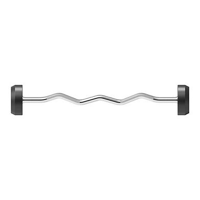 Power Systems Pro-Style Fixed Barbell - 20lbs Weight Bar w/EZ Curl Handle for Home Gym Training