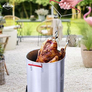Hike Crew 10-piece Outdoor Turkey Fryer Kit W/30qt Boiler Pot, 10qt Turkey Fryer Pot, Stand & More