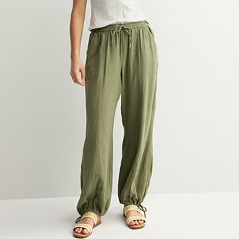 Juniors' SO® Mid Rise Double Gauze Jogger Pants