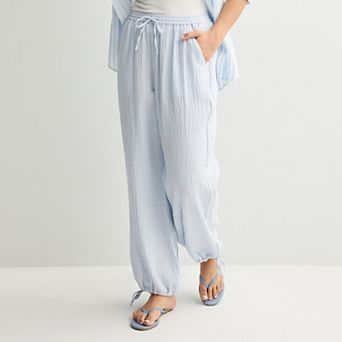 Juniors' SO® Mid Rise Double Gauze Jogger Pants