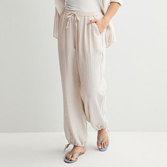 Juniors' SO® Mid Rise Double Gauze Jogger Pants