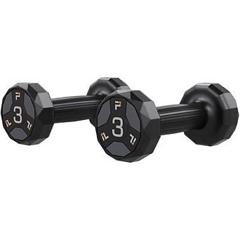 Power Systems 3 lb Urethane Cardio Dumbbells, Pair of Durable Fitness Dumbbells w/Ergomic Handles