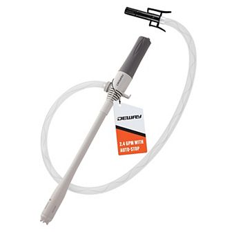 Deway Automatic Small 15" Fuel Transfer Pump with Auto-Stop, D Battery Powered, 2.4 Gal/Minute