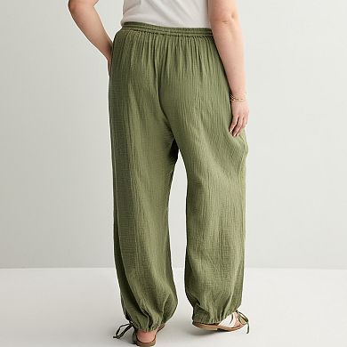 Juniors' Plus Size SO® Mid Rise Double Gauze Jogger Pants
