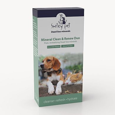 Smiley Pet Waterless Mineral Bath Foam & Revitalizing Leave in Spray Set for Pets