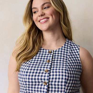 Plus Size LC Lauren Conrad Crewneck Longline Vest