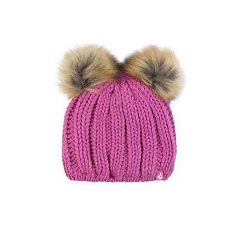 Toddler Girl Heat Holders Crystal Mountain Double Pom Pom Hat