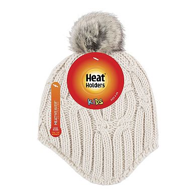 Girls 2-6x Heat Holders Cozy Ears Hat With Pom Pom