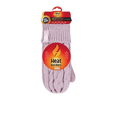 Toddler Girl Heat Holders Heatweaver Lined Cable Knit Mittens