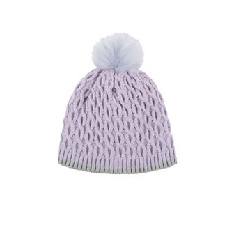 Girls Heat Holders Lined Cable Knit Hat With Contrast Trim