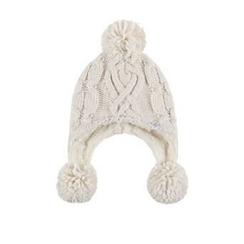 Toddler Girl Heat Holders Cozy Ears Hat with Pom Poms