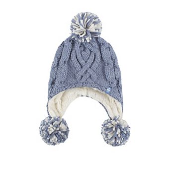 Toddler Girl Heat Holders Cozy Ears Hat with Pom Poms