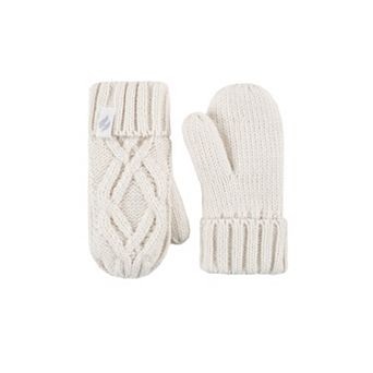 Toddler Girl Heat Holders Heatweaver Lined Chunky Cable Knit Mittens
