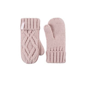 Toddler Girl Heat Holders Heatweaver Lined Chunky Cable Knit Mittens