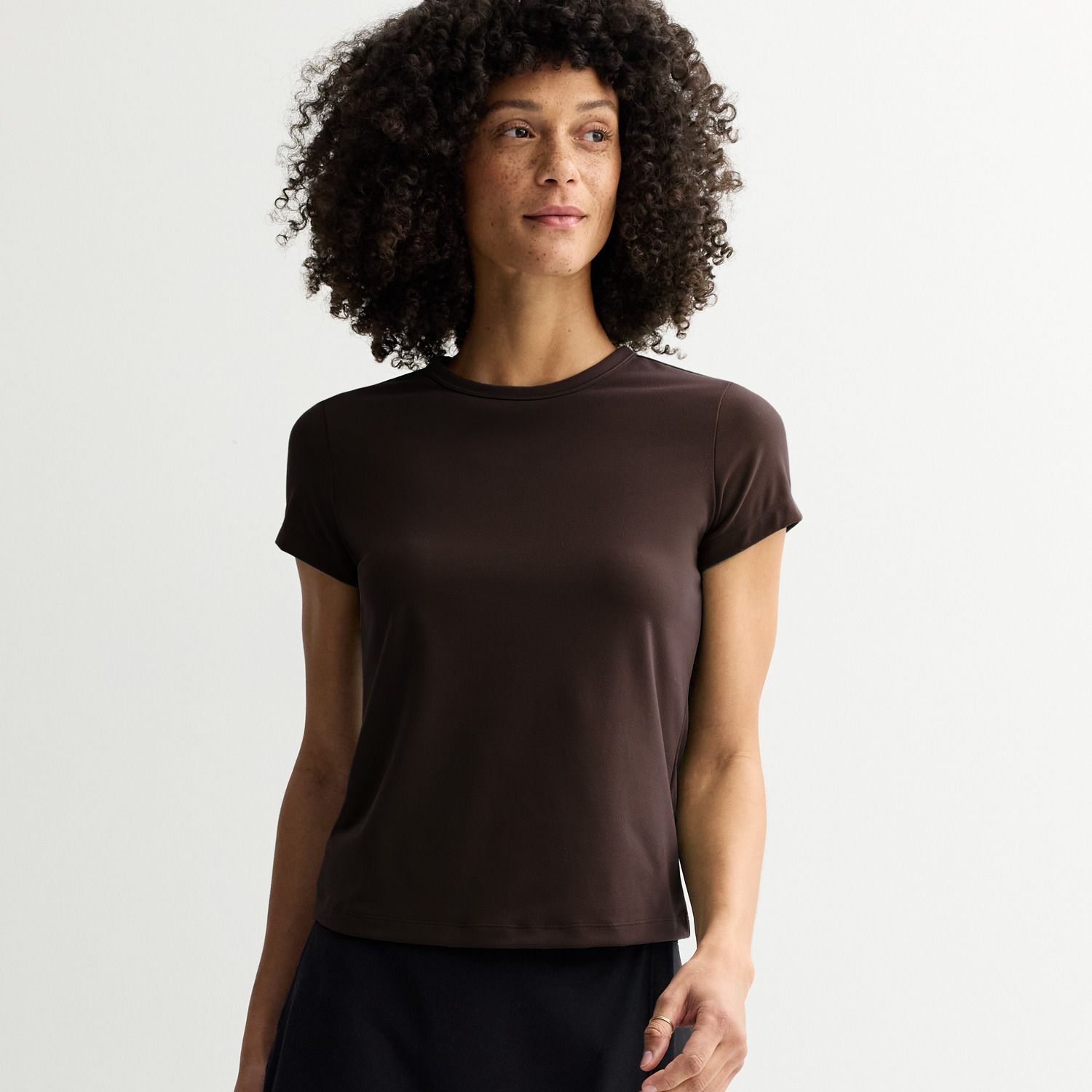 Женская футболка FLX Affirmation Short Sleeve, цвет: Тёмный шоколадный — фото 1