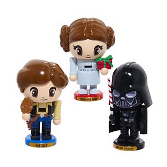 Kurt Adler Star Wars 3 pc Han Solo, Princess Leia & Darth Vader Nutcracker Figurine Set