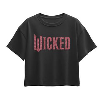 Girls 7-16 Wicked Pink Glitter Logo Boxy Tee