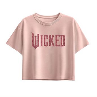 Girls 7-16 Wicked Pink Glitter Logo Boxy Tee