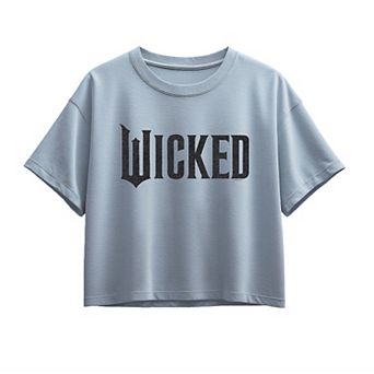 Girls 7-16 Wicked Black Glitter Logo Boxy Tee